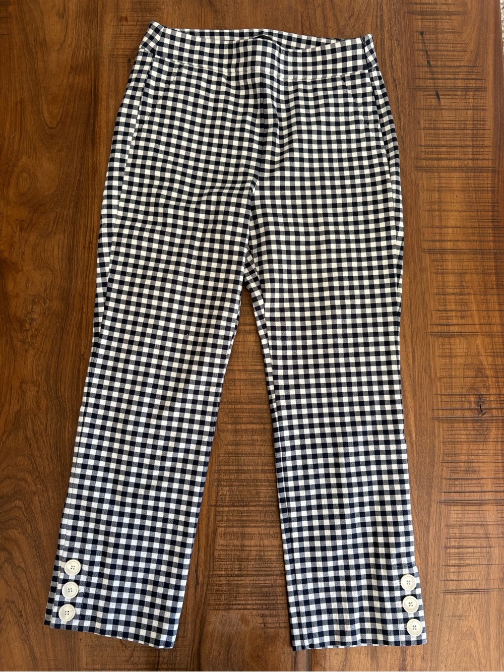 J Crew Black and White Gingham Women's Pants 8
